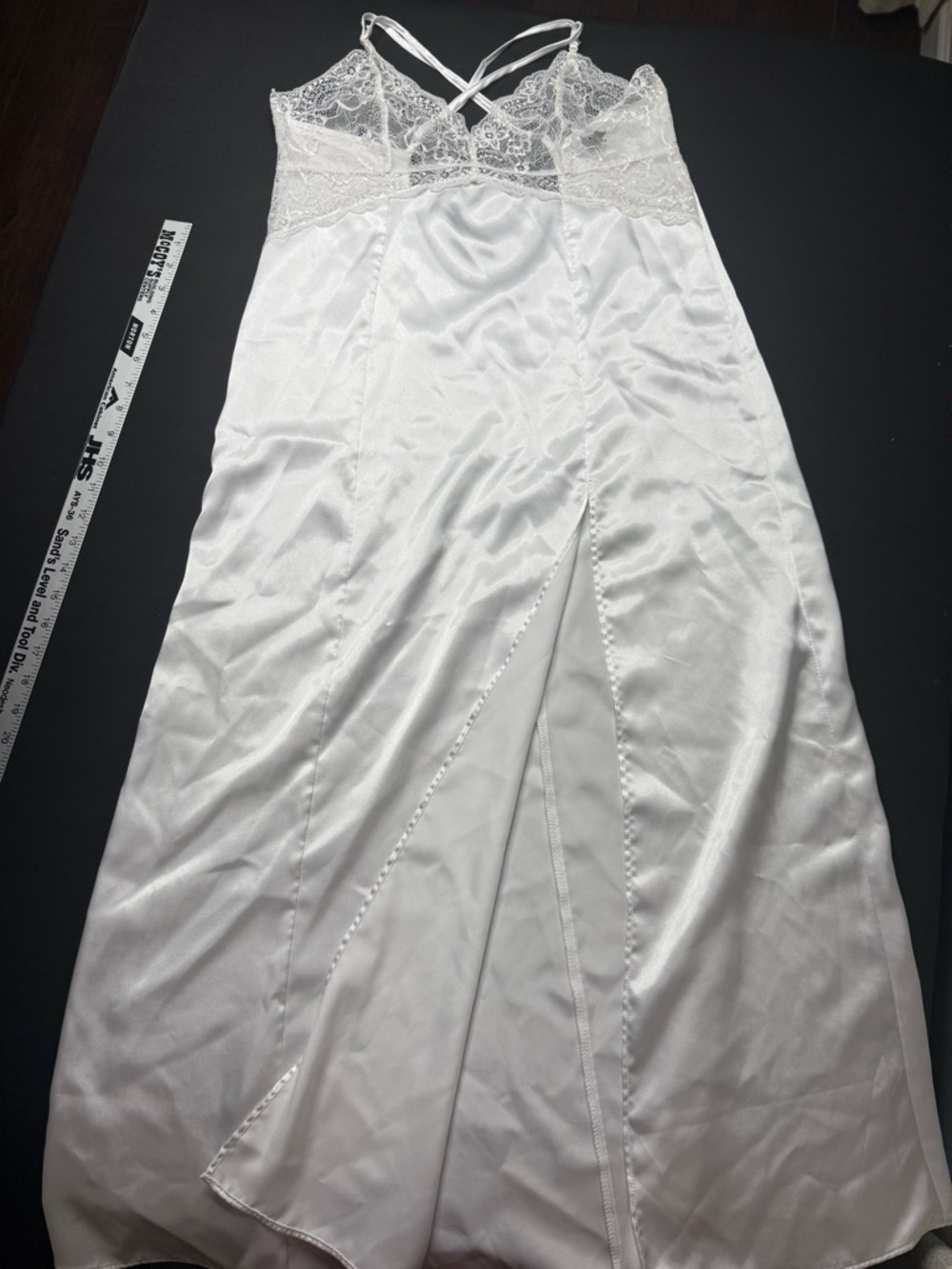 White Lace-Trim Satin nightgown – Women’s Intimates size M